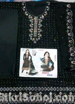 ইন্ডিয়ান হোয়াইট গোল্ড জর্জেট ফোর পিস